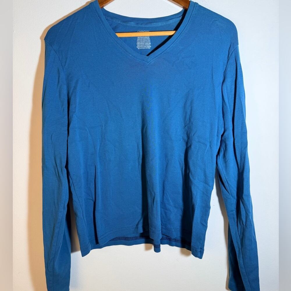 Cherokee Teal V-Neck Long Sleeve Shirt